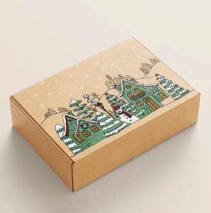 Pudełko prezentowe Bałwan Domki 