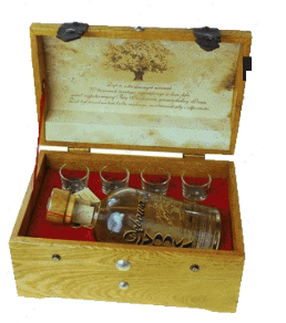 Dębowa Kuferek + 4 kieliszki 40% 